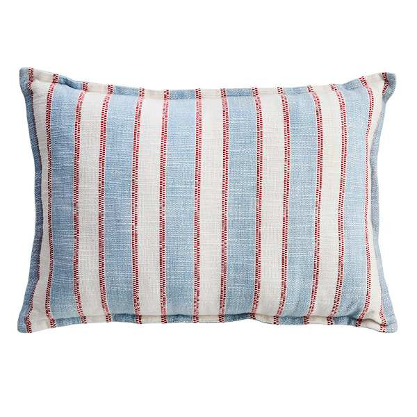 Patriotic Striped Textured Lumbar Pillow, Cotton | At Home