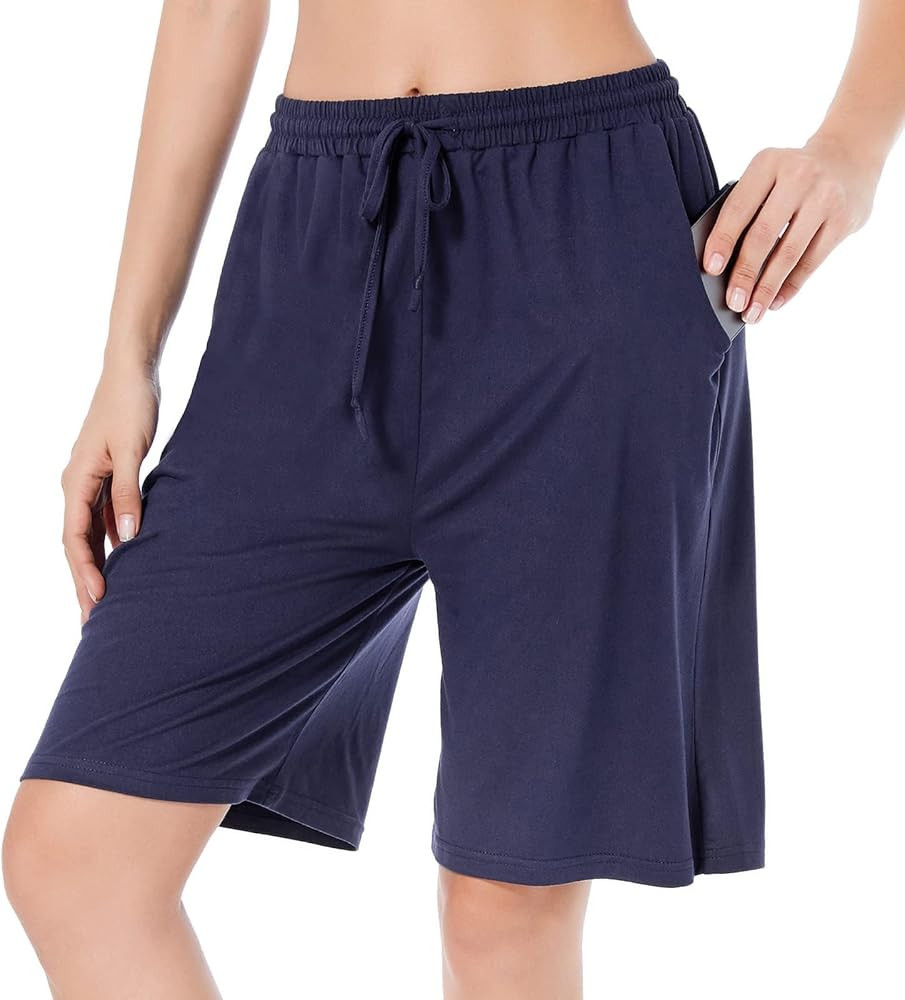 CULAYII Womens Bermuda Shorts Long Basketball Shorts for Women Athletic Comfy Lounge Yoga Knee Le... | Amazon (US)