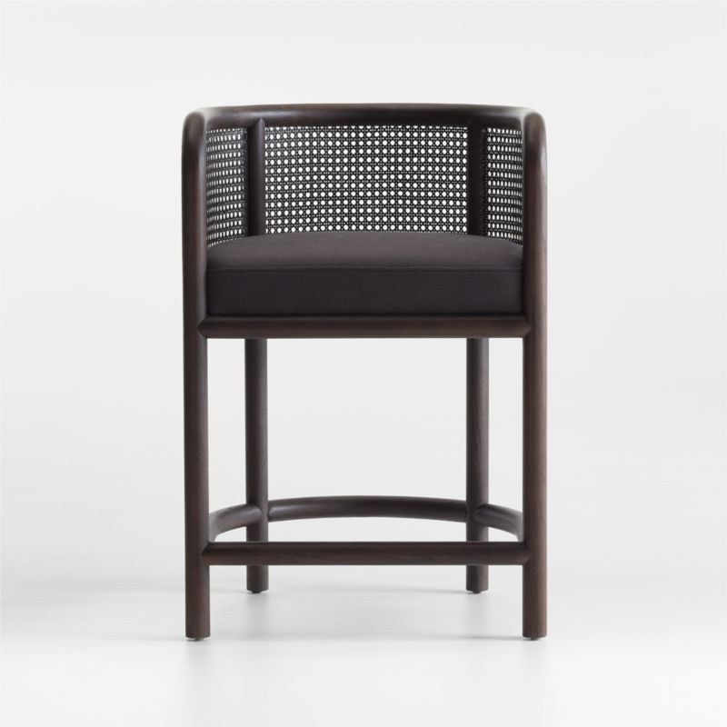 Fields Charcoal Cane Counter Stool by Leanne Ford + Reviews | Crate & Barrel | Crate & Barrel