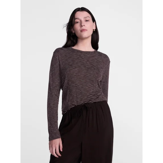 Scenario Women's Oversized Tee with Long Sleeves, Sizes XS-XXXL | Walmart (US)