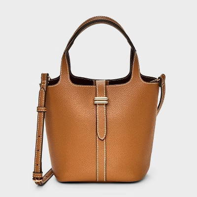 Mini Tulip Tote Handbag with Crossbody Strap - A New Day™ Brown | Target