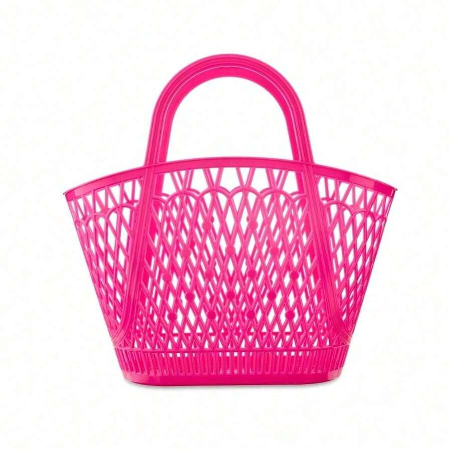 Easter Pink Jelly Tote Basket, 15 In X 16 In | SHEIN