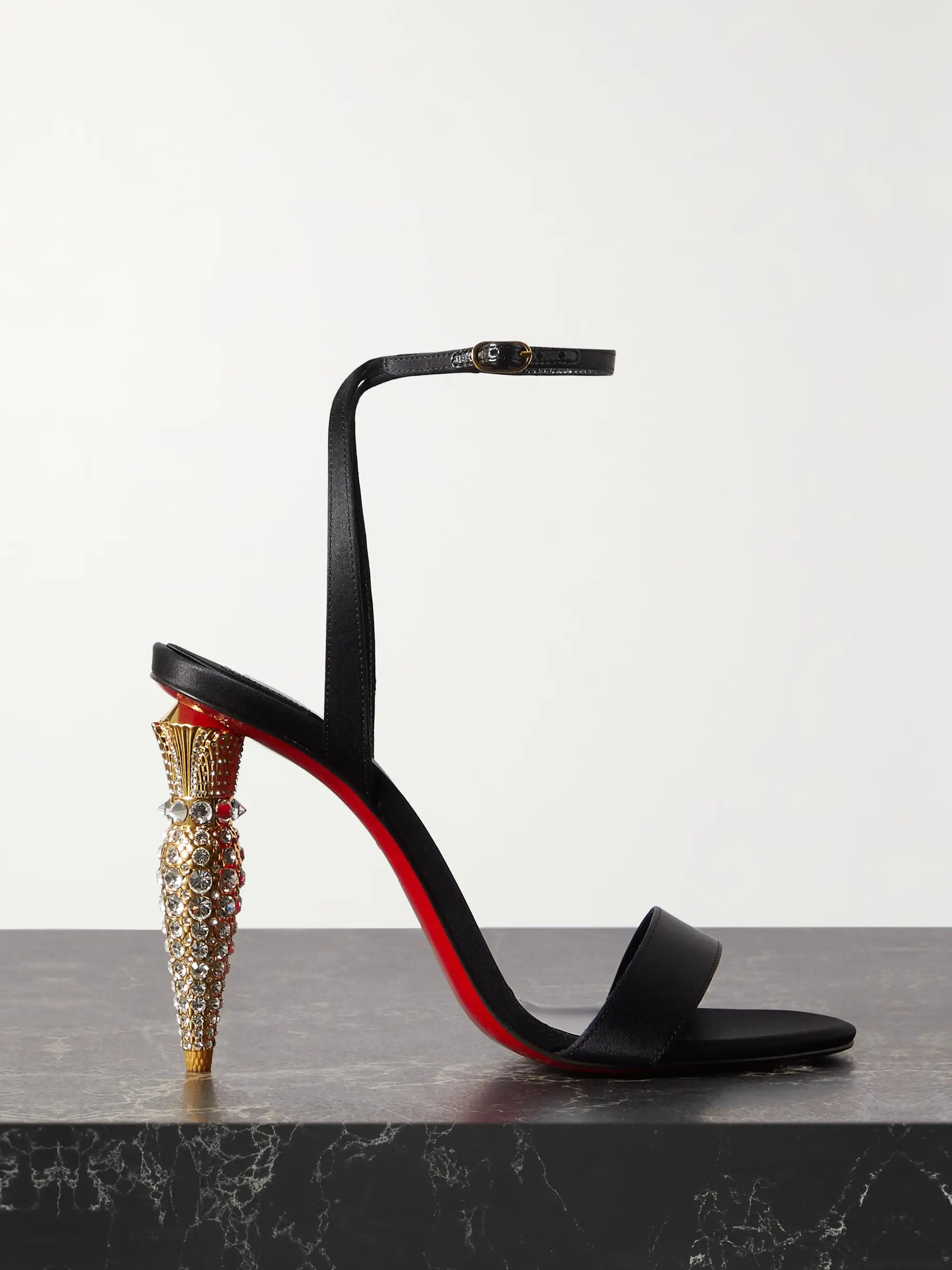 Lipstrass Queen 100 crystal-embellished satin pumps | NET-A-PORTER APAC