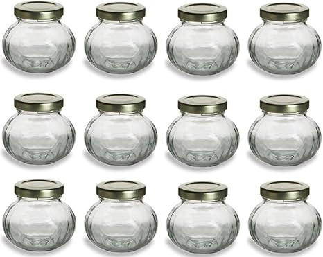 12 pcs, 4 oz Round Glass Jars for Jam, Honey, Wedding Favors, Shower Favors, Baby Foods, Canning,... | Amazon (US)