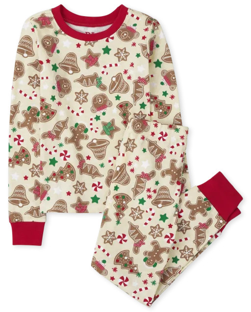 Unisex Kids Christmas Long Sleeve Gingerbread Print Snug Fit Cotton Pajamas | The Children's Plac... | The Children's Place