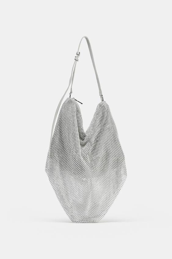 SHINY BEADED BUCKET BAG | Zara UK
