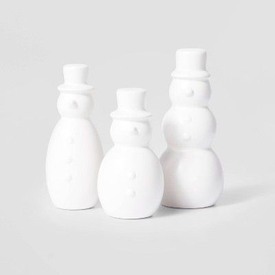 3pk Ceramic Snowman Decorative Figurine Set - Wondershop™ | Target