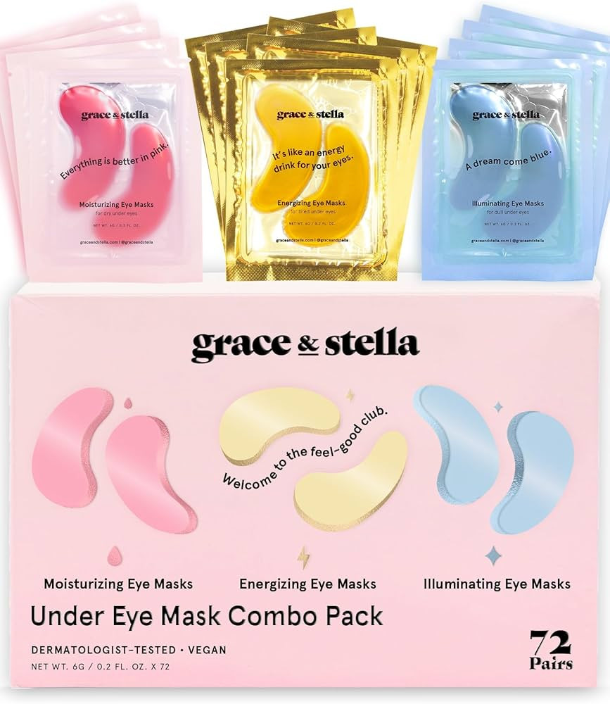 Under Eye Mask - Reduce Dark Circles, Puffy Eyes, Undereye Bags, Wrinkles - Vegan Gel Under Eye P... | Amazon (US)