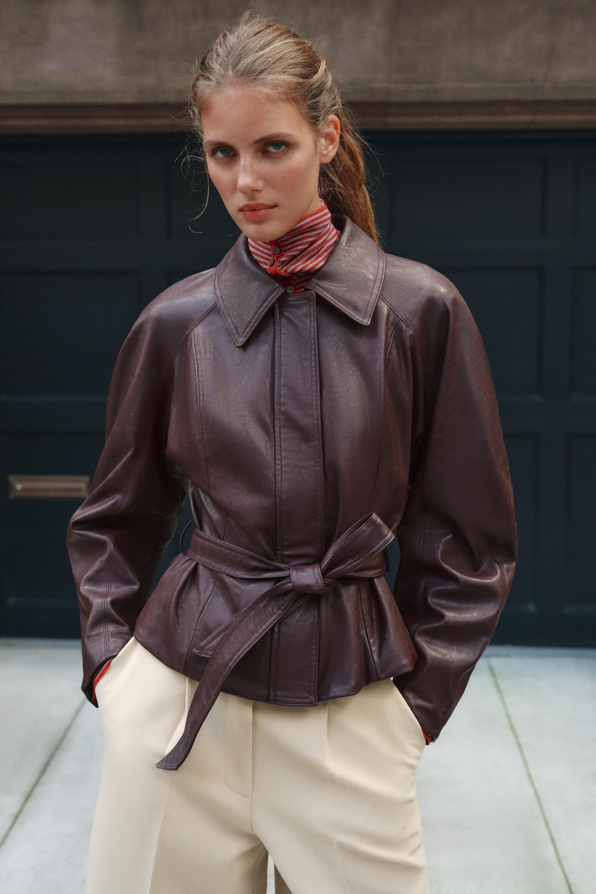 Zara - Leather-Effect Belted Jacket - Black - Xl - Woman | Zara US