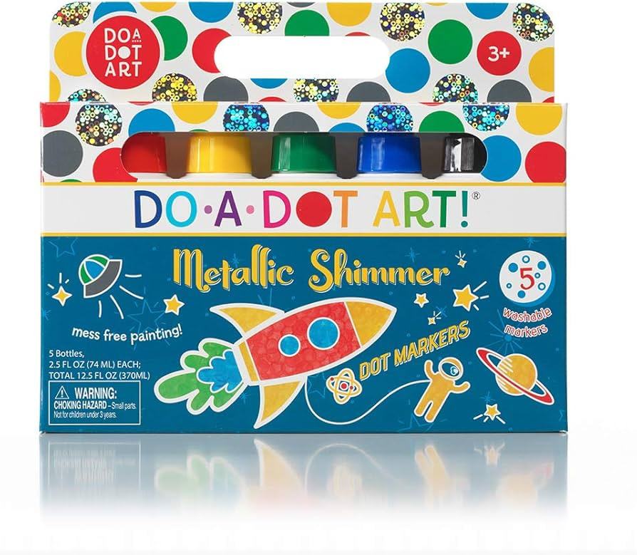 Kids Washable Dot Art Markers - New Metallic Shimmer Paint Daubers Non-Toxic For Children, Toddle... | Amazon (US)