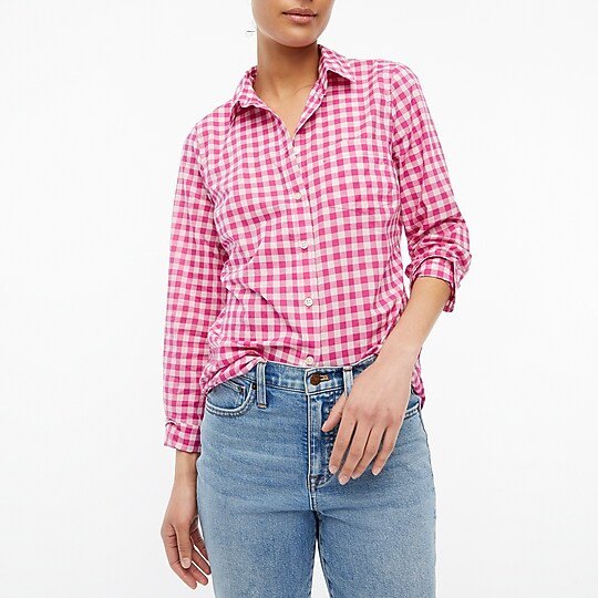 Gingham lightweight cotton shirt in signature fit | J.Crew Factory