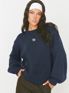 Harmony Sweater Navy | Princess Polly US