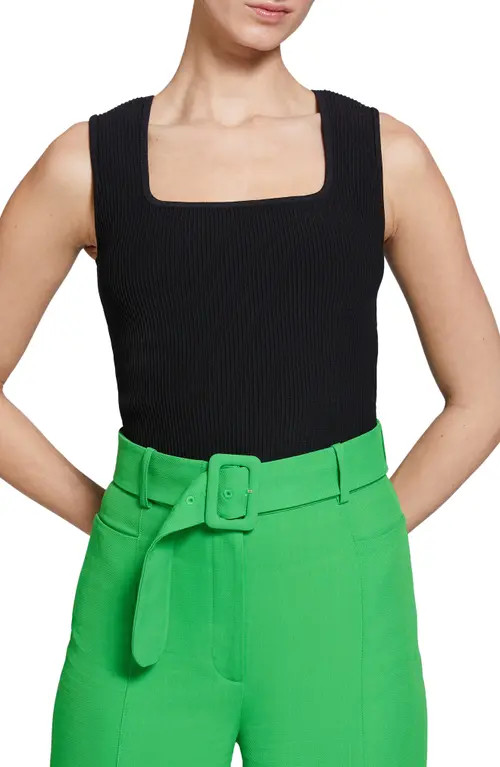 & Other Stories Square Neck Crop Rib Tank in Black at Nordstrom, Size Large | Nordstrom