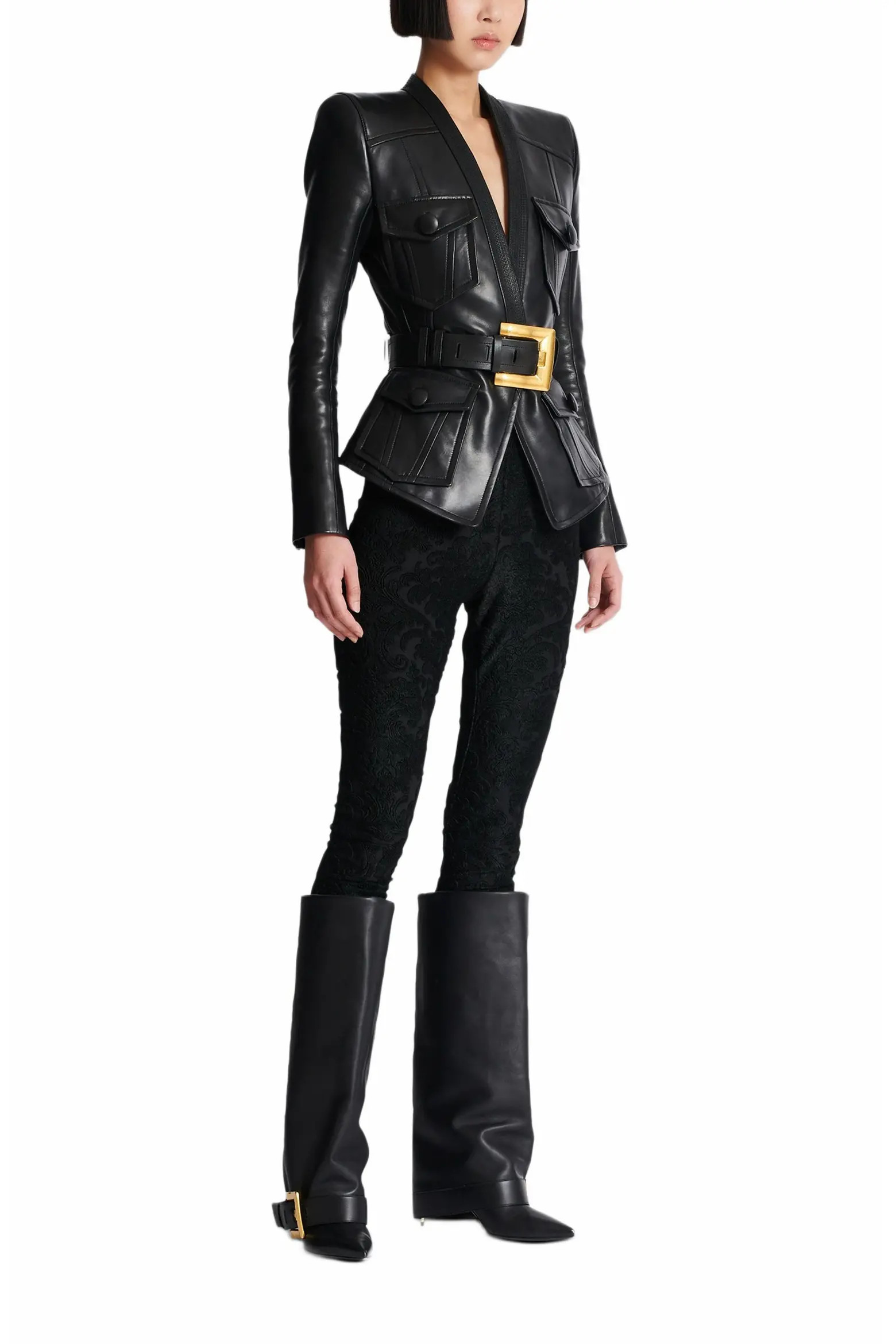 1-Button Belted Leather Jacket (Women) | Nordstrom | Nordstrom