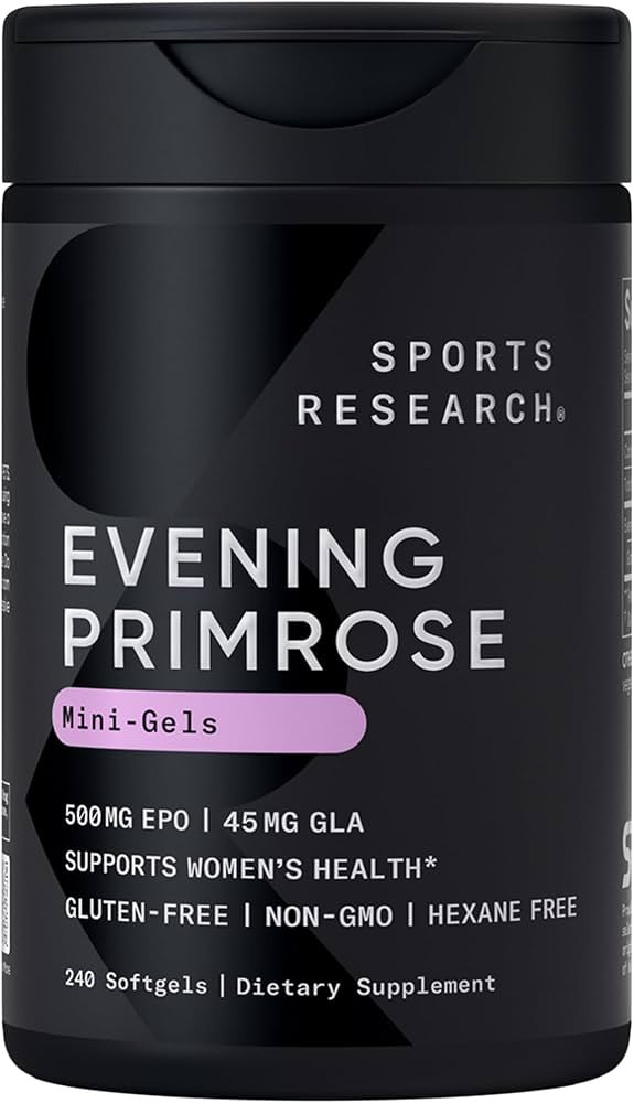 Sports Research Evening Primrose Oil (500mg) Cold-Pressed with No fillers or Artificial Ingredien... | Amazon (US)