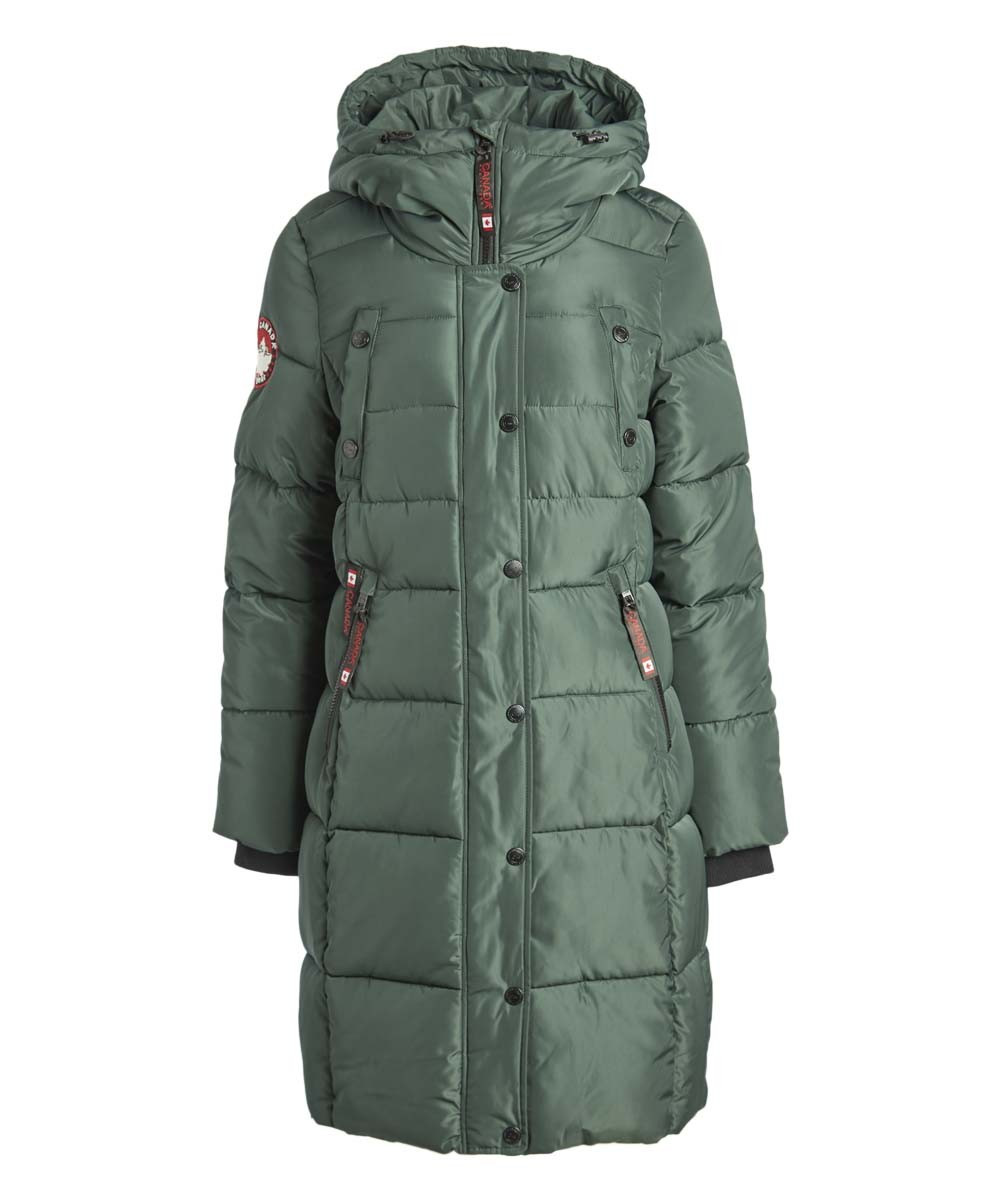 Canada Weather Gear Women's Anoraks & Parkas FOREST - Forest Extra-Long Puffer Coat - Plus | Zulily