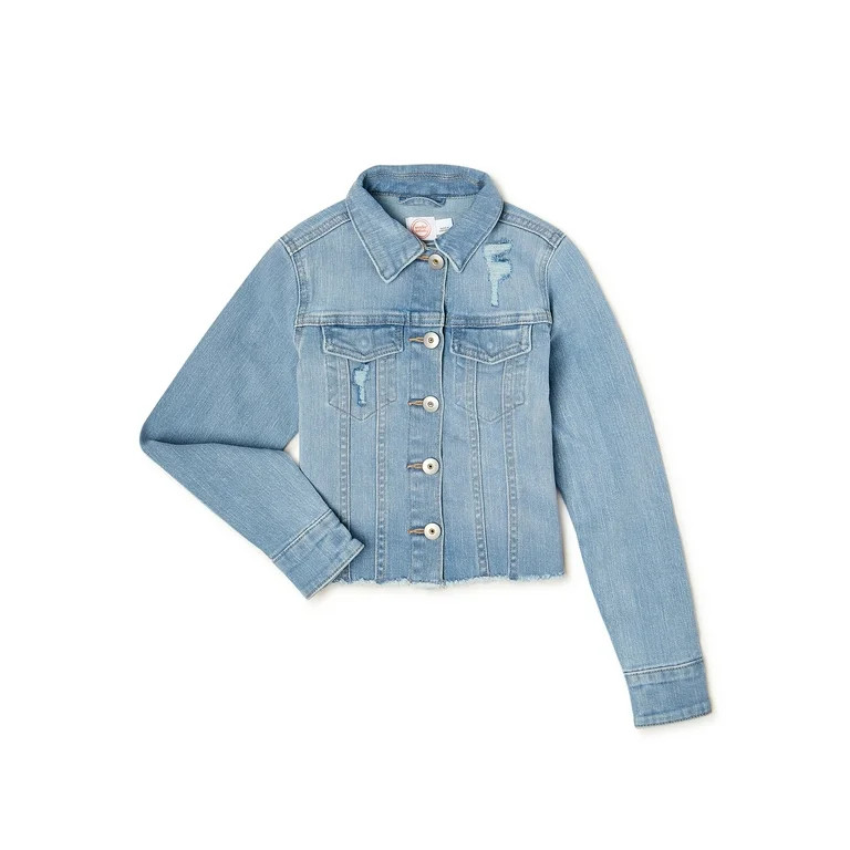 Wonder Nation Girls’ Trucker Jacket, Sizes 4-18 & Plus | Walmart (US)