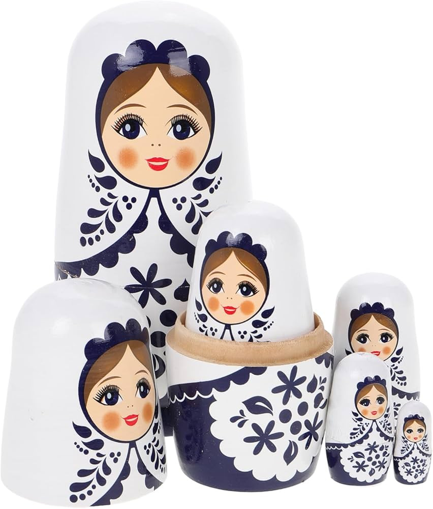 VICASKY 1 Set Russian Nesting Dolls Wood Matryoshka Handmade National Costume Girl Matryoshka Nes... | Amazon (US)