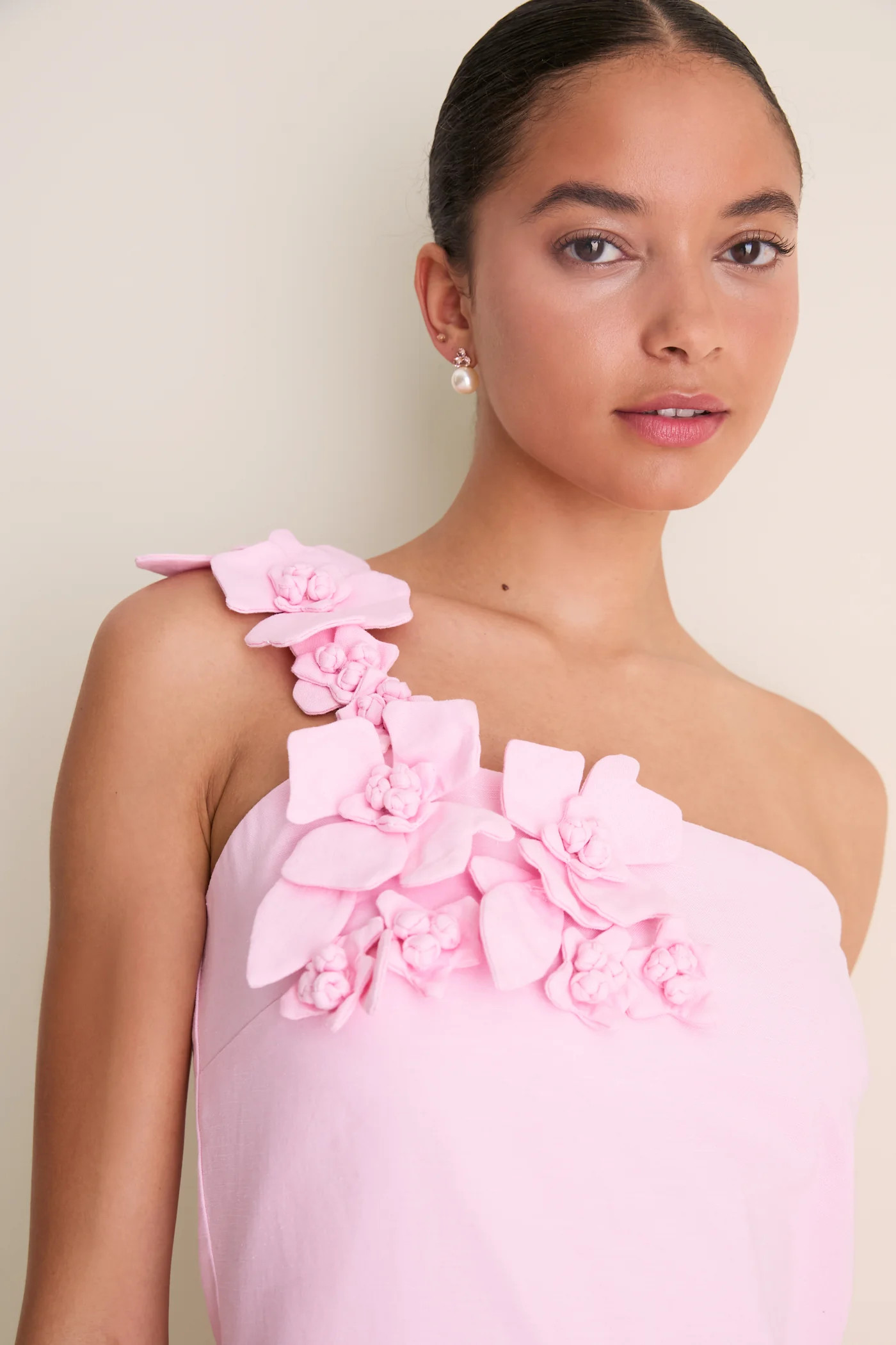 Pink 3D Floral Applique Rosey Mini Dress | Tuckernuck (US)