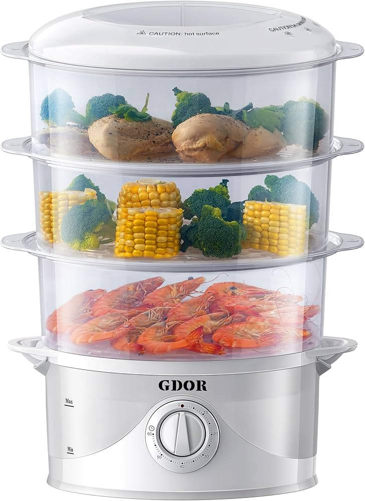 GDOR 3 Tier Electric Food Steamer for Cooking, 800W Vegetable Steamer for Fast Simultaneous Cooki... | Amazon (US)