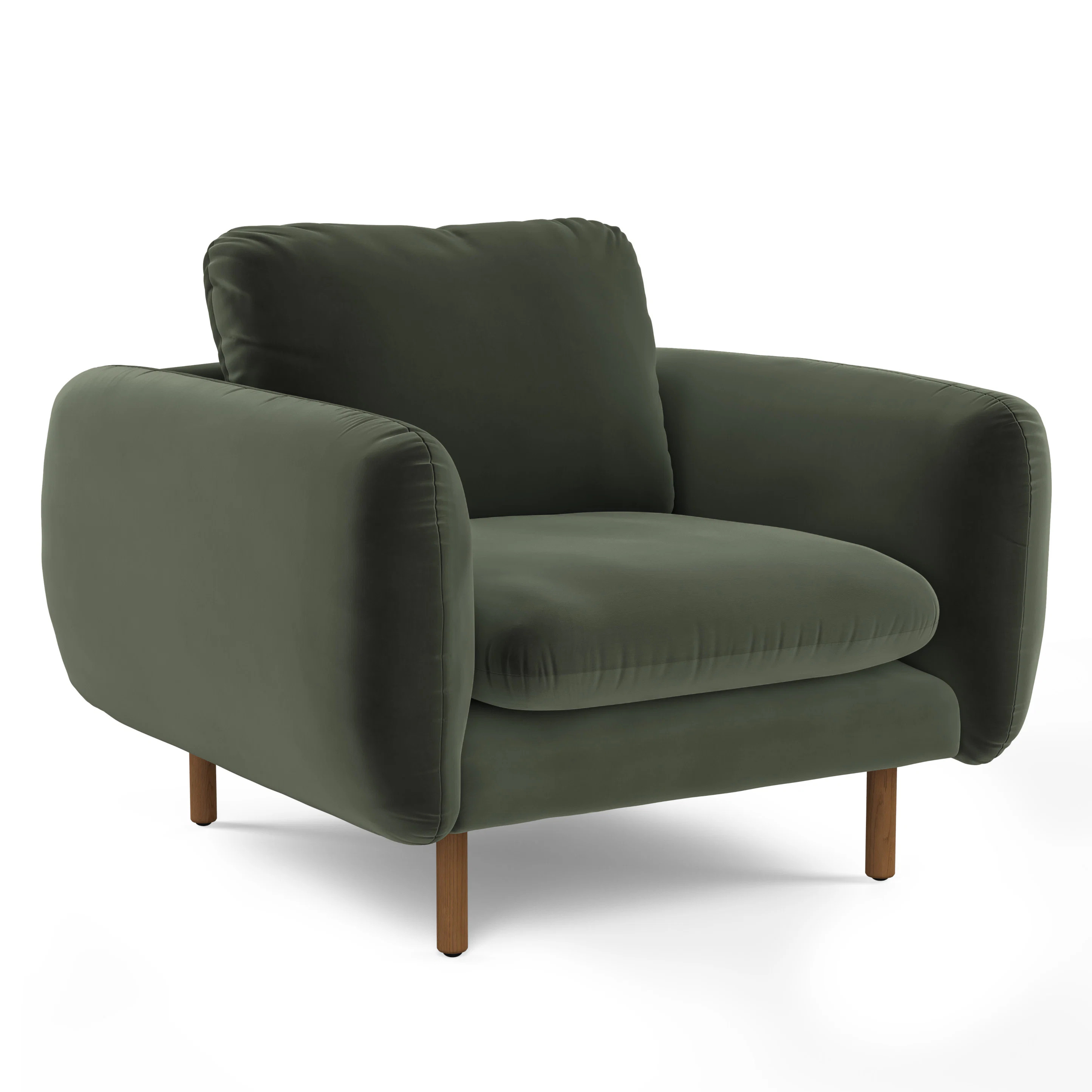 Sanders 37" Velvet Lounge Chair - Plush Pacific Green | Article