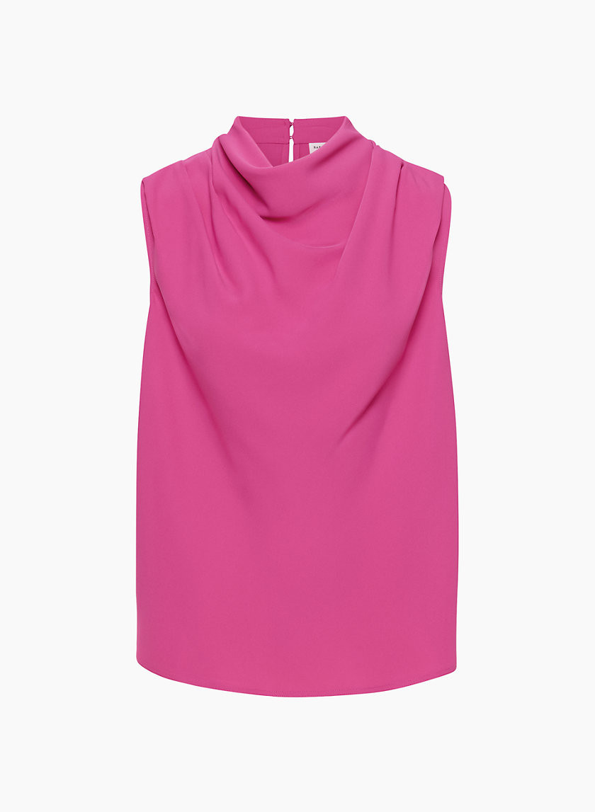 Aritzia Babaton Women's Carter Blouse in Crus Heather Magenta | XL | Aritzia