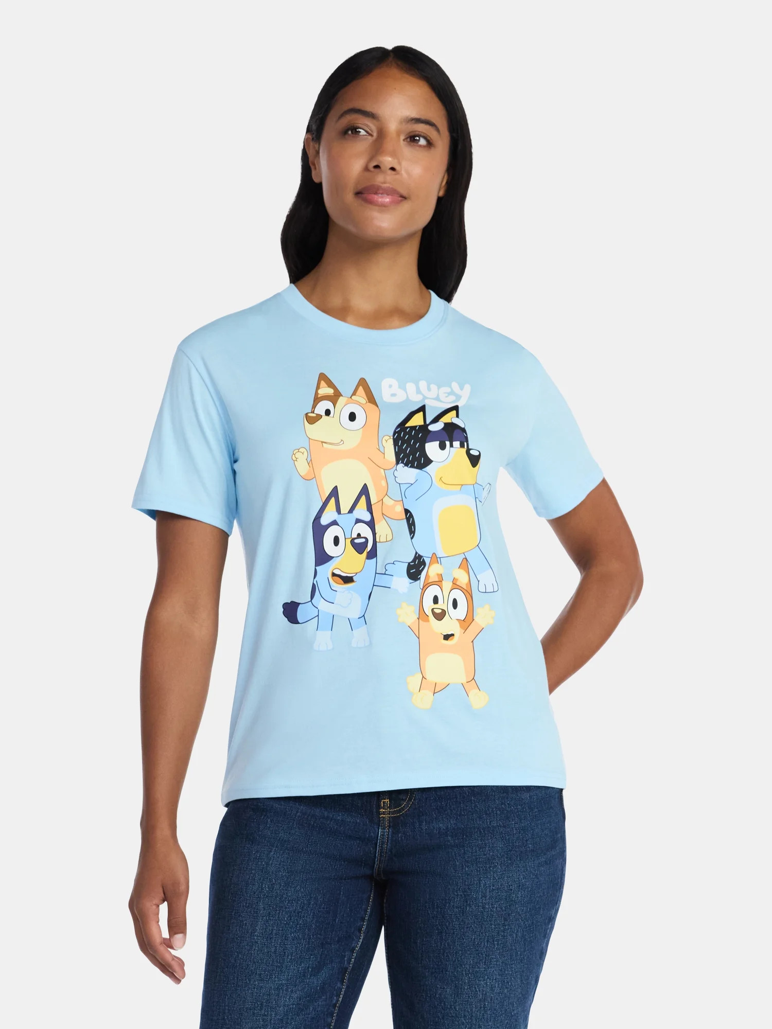 Bluey Women's Graphic Tee with Short Sleeves, Sizes XXS-XXL - Walmart.com | Walmart (US)