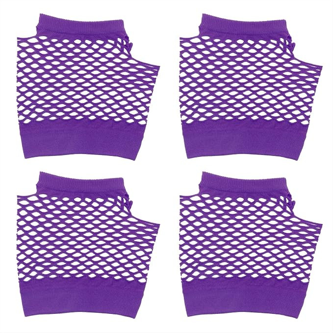 2 Pairs Fishnet Fingerless Gloves for Women Halloween Cosplay | Amazon (US)