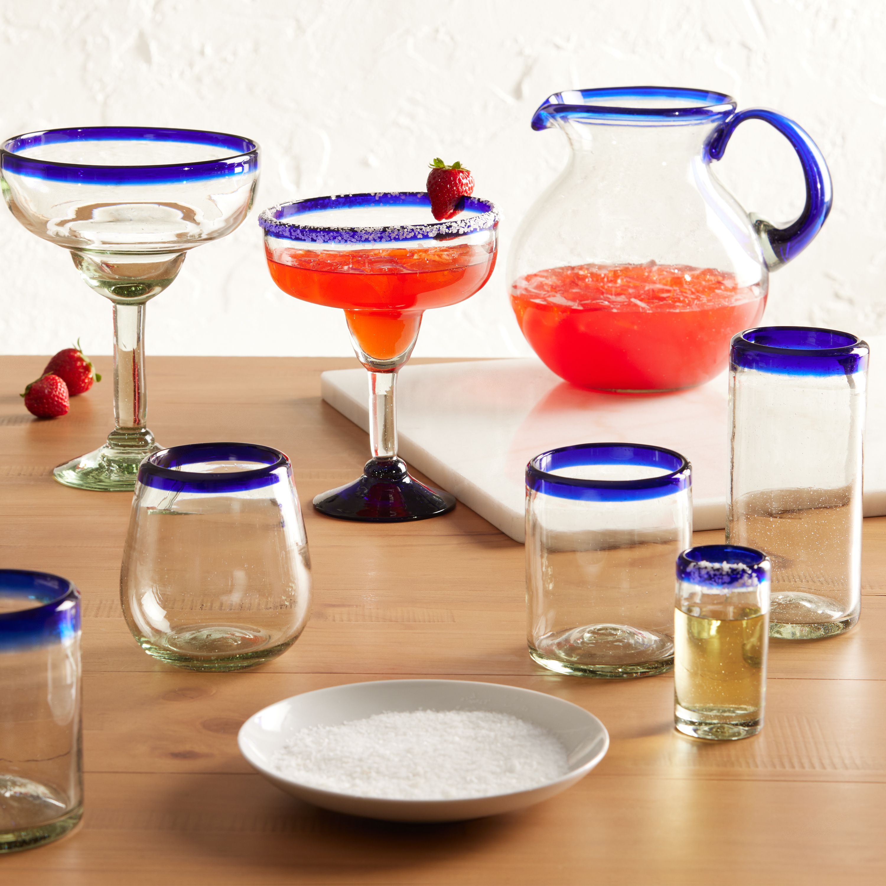 Rocco Blue Handcrafted Bar Glassware Collection | World Market