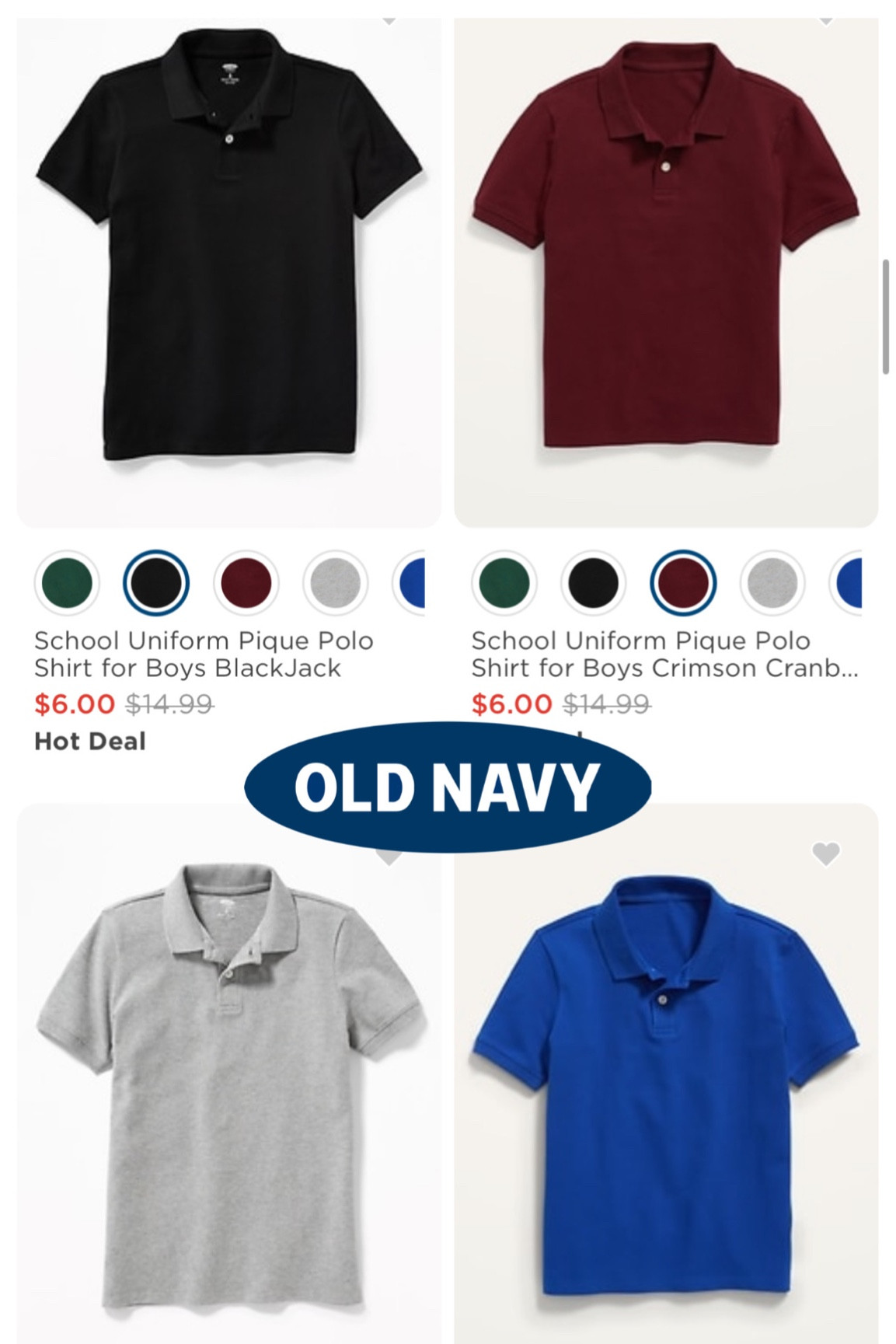 @oldnavy got uniform shirts on sale for $6! 

#LTKBacktoSchool #LTKkids #LTKFind