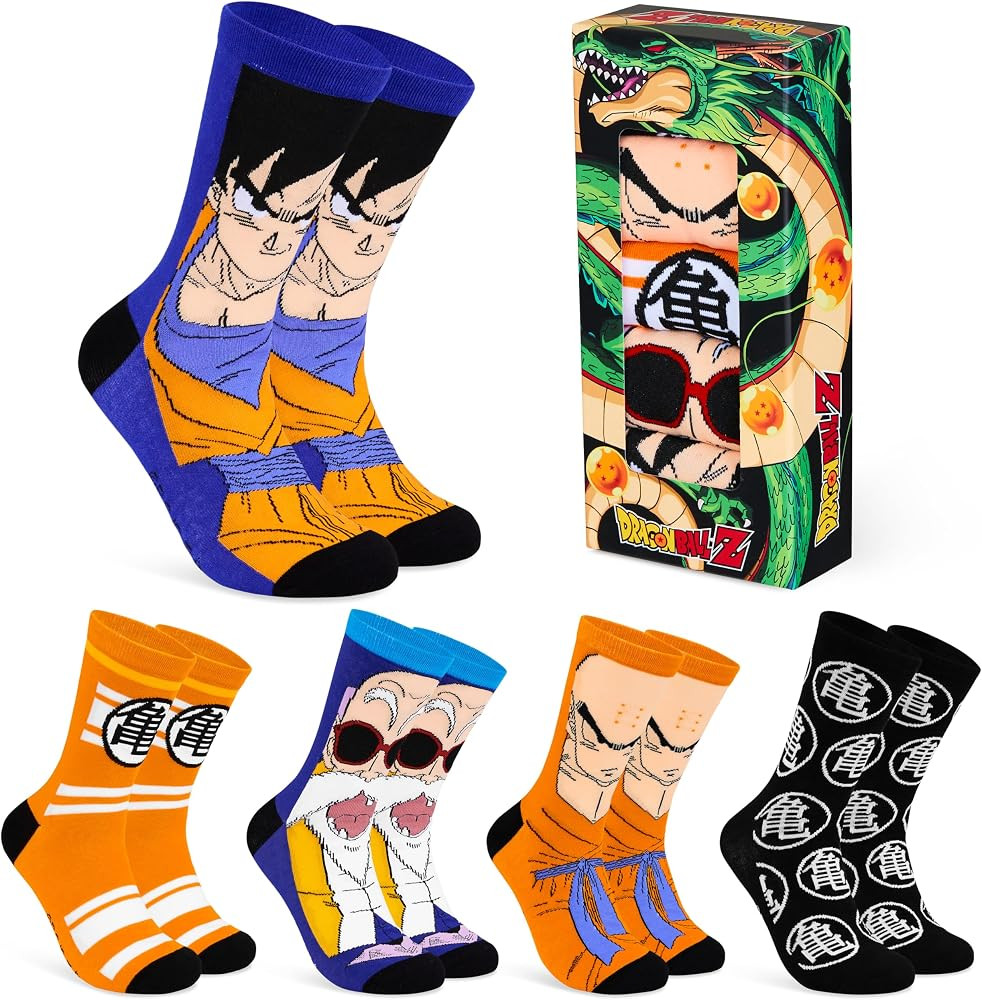 Dragon Ball Z Mens Socks Pack of 5 Crew Socks for Men Teenagers Soft Breathable Work Sports Casua... | Amazon (US)
