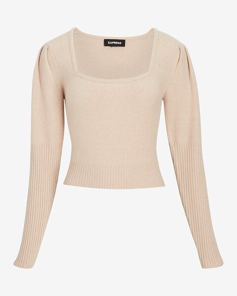 Square Neck Puff Sleeve Sweater | Express