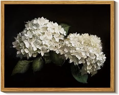 InSimSea Framed Canvas Prints Art Vintage Decor, Flower Moody Hydrangea Still Life Painting Room ... | Amazon (US)