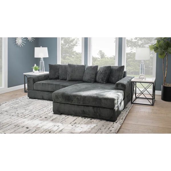 Luxe 108" Corduroy Sectional | Wayfair North America