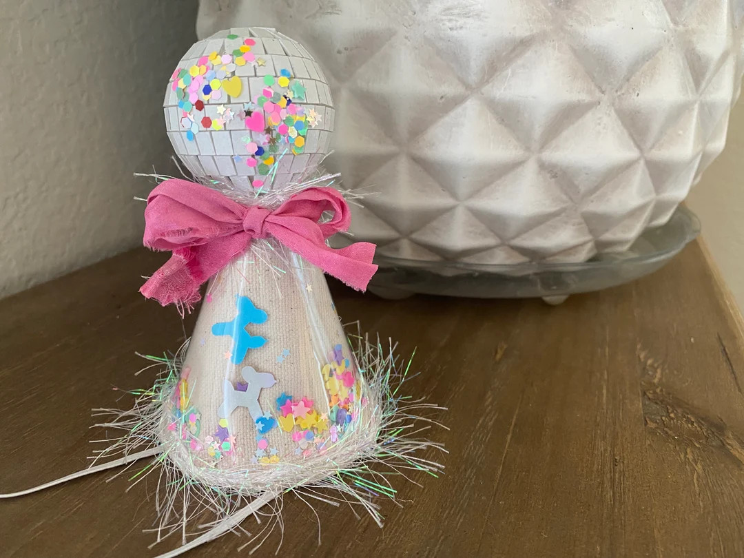 Disco Ball Balloon Dog Confetti Shaker Birthday Hat - Etsy | Etsy (US)