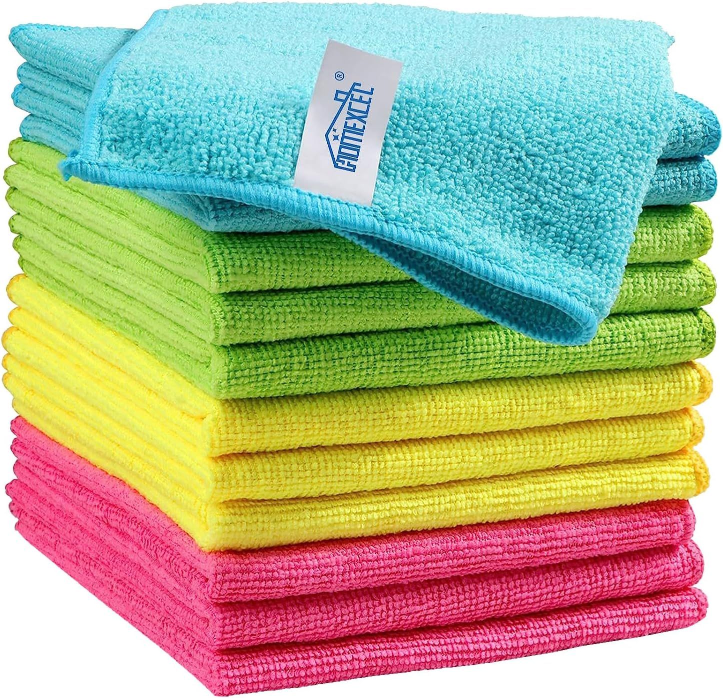 Microfiber Cleaning Cloth,12 Pack Cleaning Rag,Cleaning Towels with 4 Color Assorted,11.5"X11.5"(... | Amazon (US)