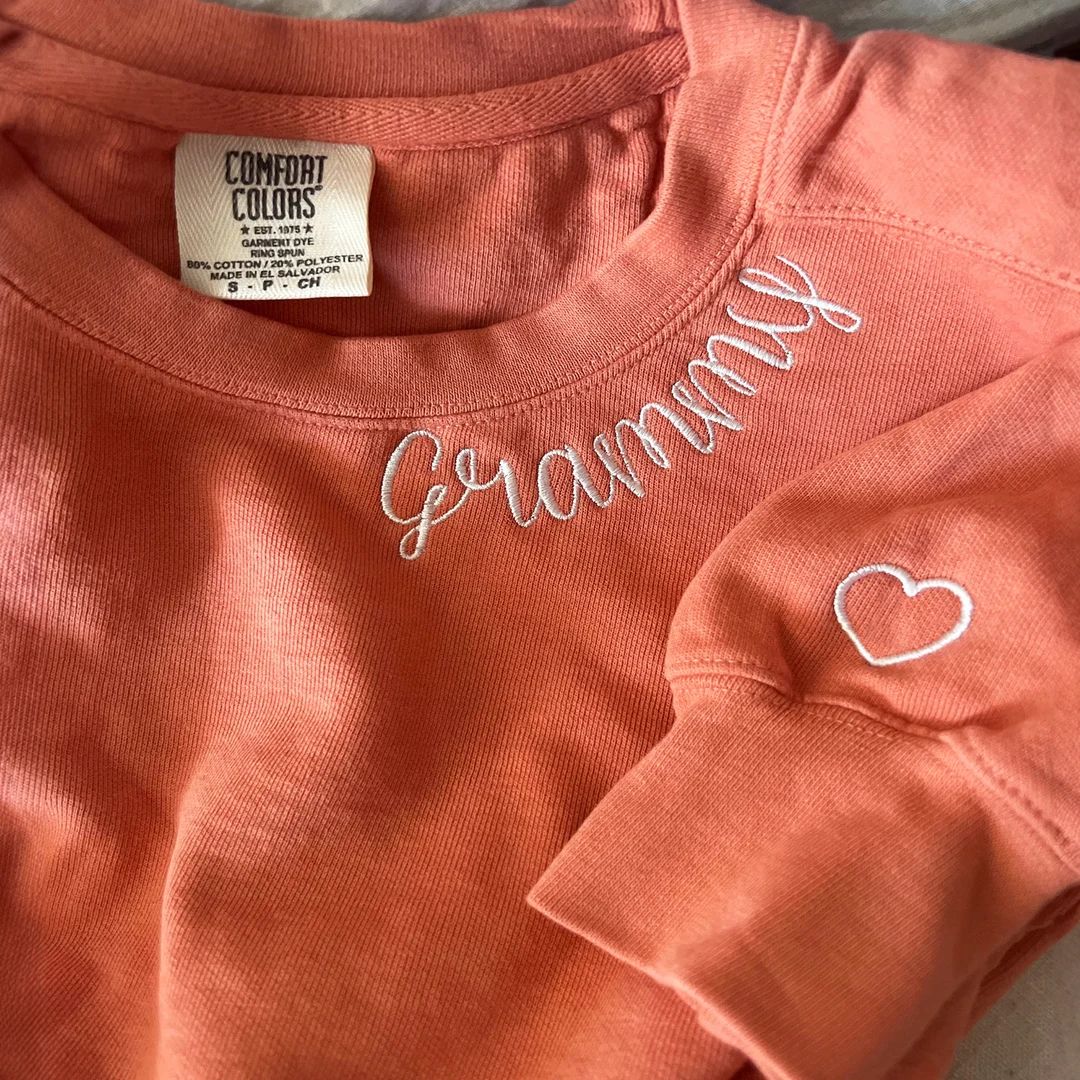 Custom EMBROIDERED Grandma Sweatshirt With Grandkids Names, Nana Shirt, New Grandma Hoodie, Chrsi... | Etsy (US)