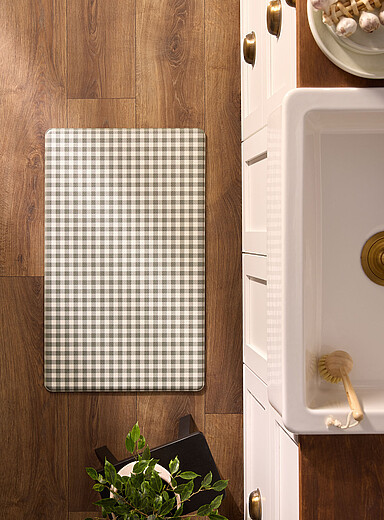 Grey-green gingham checkers kitchen mat46 x 76 cm
        
        

		

        
    
        
 ... | Simons