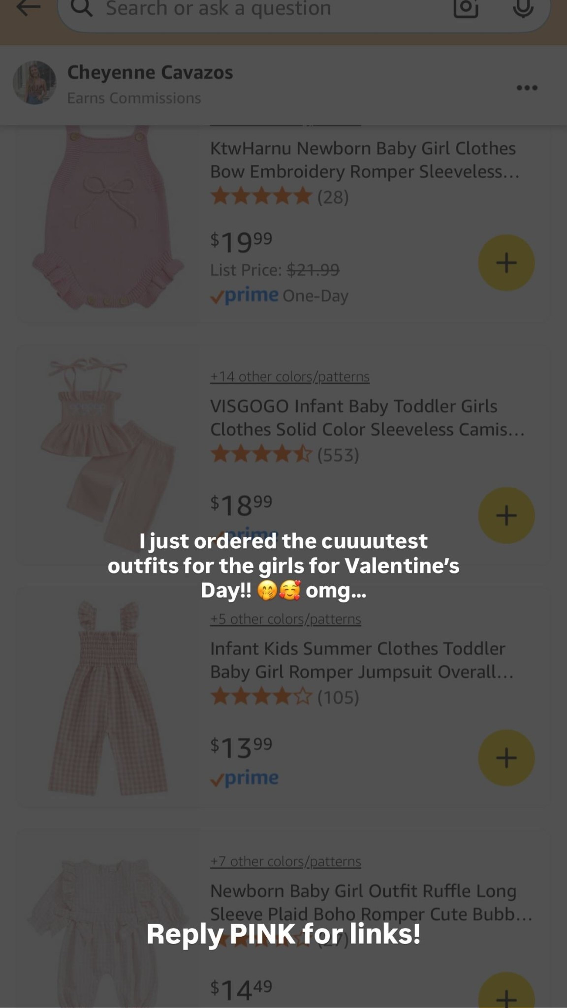 Reply PINK for links! I just ordered the cuuuutest outfits for the girls for Valentine’s Day!! 🤭🥰 omg…
