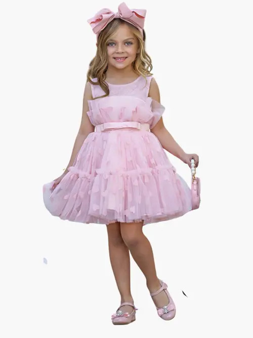 Mia Belle Girls Girls Sweetheart Chic Fanned Tulle Dress in Pink at Nordstrom, Size 12 | Nordstrom