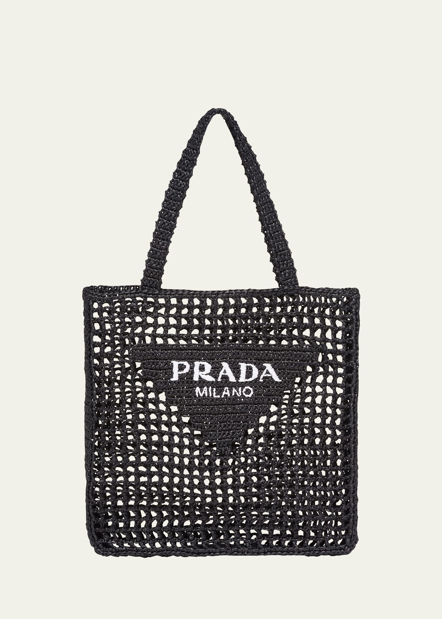 Bicolor Woven Logo Shopper Tote Bag | Bergdorf Goodman