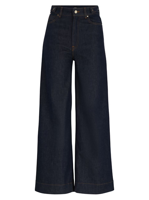 Slim-Fit Wide-Leg Jeans in Stretch Denim | Saks Fifth Avenue
