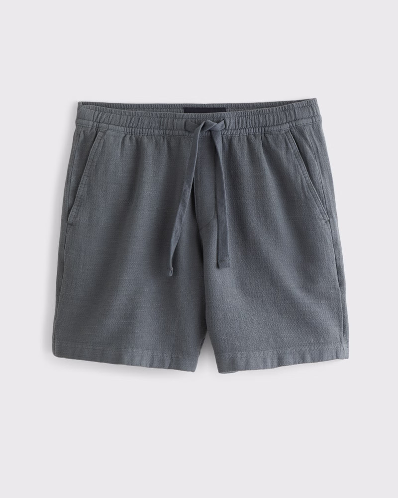 Abercrombie & Fitch Men's Cotton Texture Pull-On Short in Charcoal - Size XS | Abercrombie & Fitch (US)