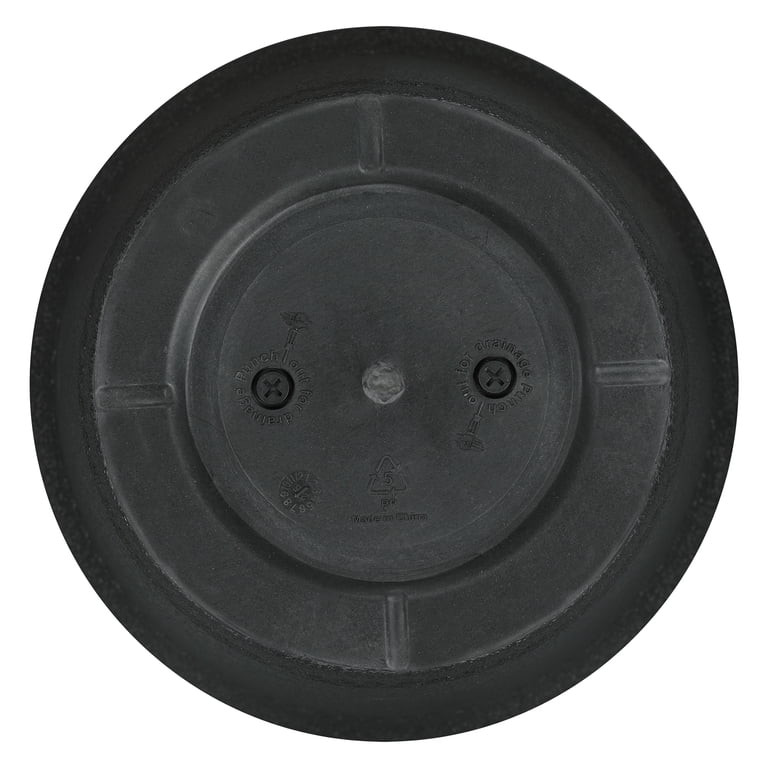 My Texas House 16.1" D × 20.1" H Asti Tall Black 100% Recycled Resin Tall Planter | Walmart (US)