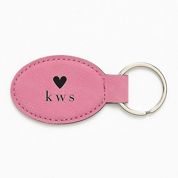 Monogram Heart Pink Key Fob | Paper Source | Paper Source