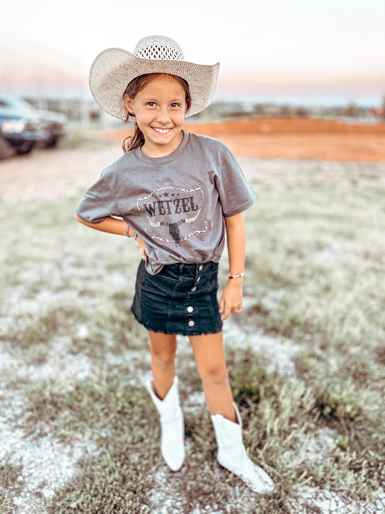 Western style, concert outfit, kids western fashion, white cowboy boots, denim skirt, koe wetzel concert 

#LTKstyletip #LTKfamily #LTKkids