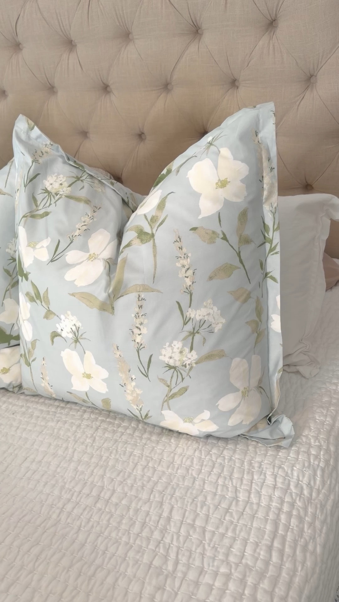 The pillows might be my favorite part of this bedding refresh! They are 100% feather with a cotton shell (aka no polyester!)  and seriously so soft. And of course, the Organic cotton pillow shams, loving the pattern on these. Everything is also OEKO-TEX certified!  #QuincePartner  @Quince

#LTKHome