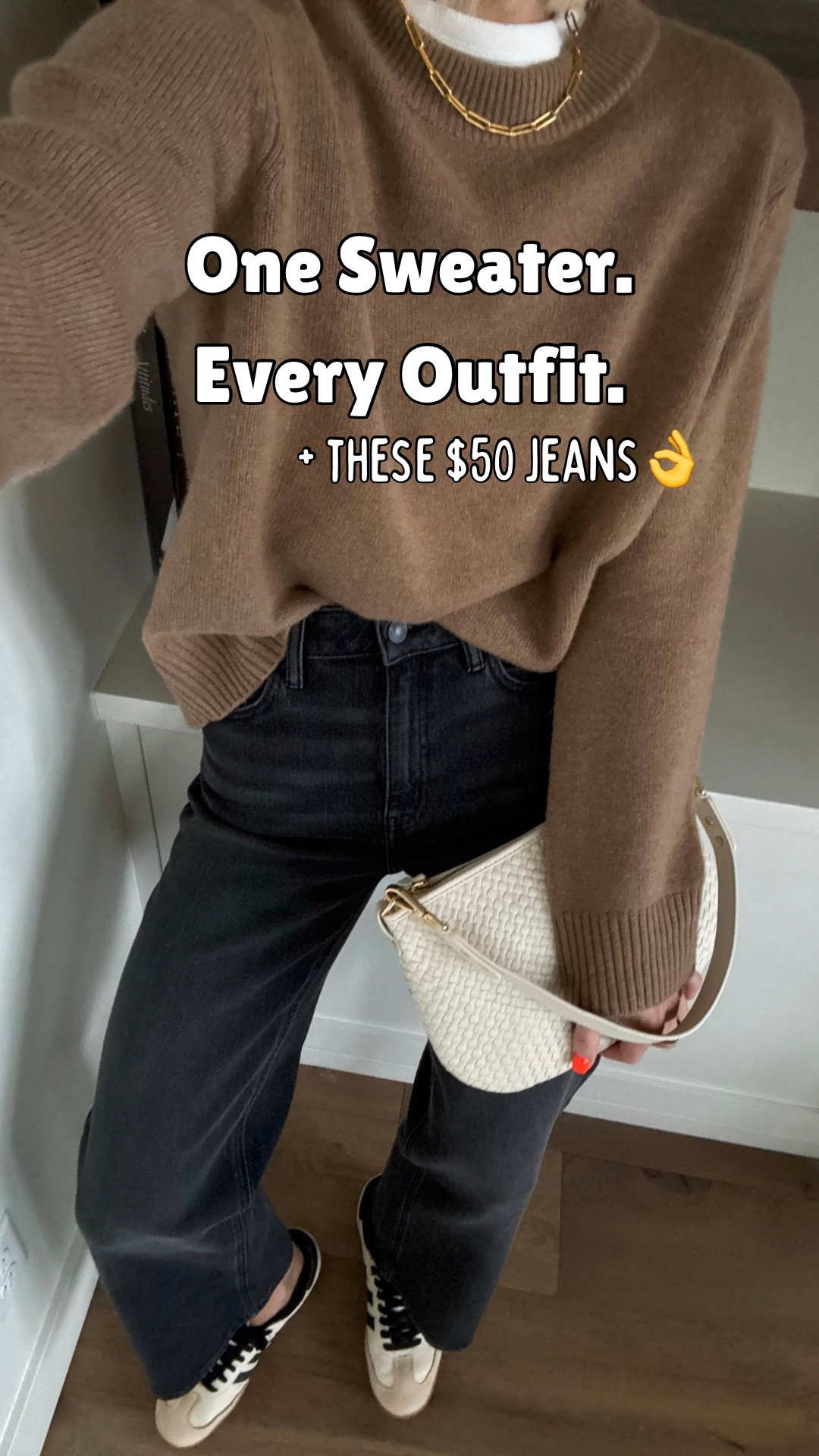  The neutral sweater you’ll reach for year after year. ✨
Neutrals are harder than they look — the tone — too warm or too cool, the drape, the fit… it all matters. This one? Done right.
The black just restocked, the camel is stunning, and yes — the gray is perfect too. Soft, flattering, and effortlessly chic whether you’re dressing it up or keeping it casual.
Plus, when spring rolls around, it drapes beautifully over your shoulders for that easy, polished vibe. 
Thousands of reviews can’t be wrong — this is one of those timeless pieces that quietly becomes a wardrobe favorite. 
++ if you haven’t tried these $50 jeans, do yourself a favor and grab a pair. They’re SO flattering. They fit tts, wearing a 4. And sweaters fit tts too. Wearing size medium

@onequince #quincepartner 

#LTKmomlife #LTKootd #LTKOver40