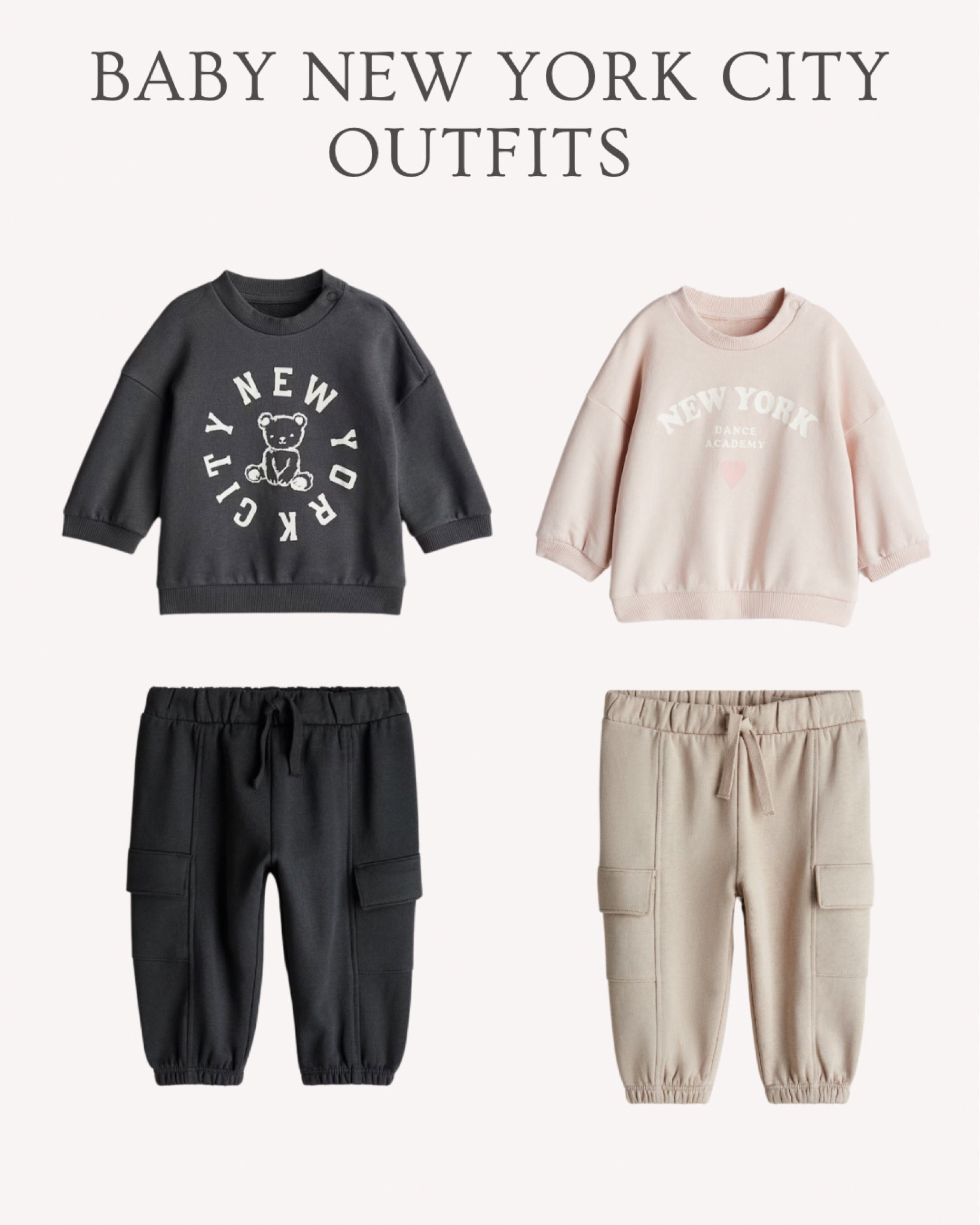 New York City baby jumpers / sweaters 🤎
.
Baby boy travel outfit - baby girl New York jumper - travel lover baby gift - pink and grey- autumn clothes - fall outfits- h and m kids - H&M baby 

#LTKFamily #LTKBaby #LTKTravel