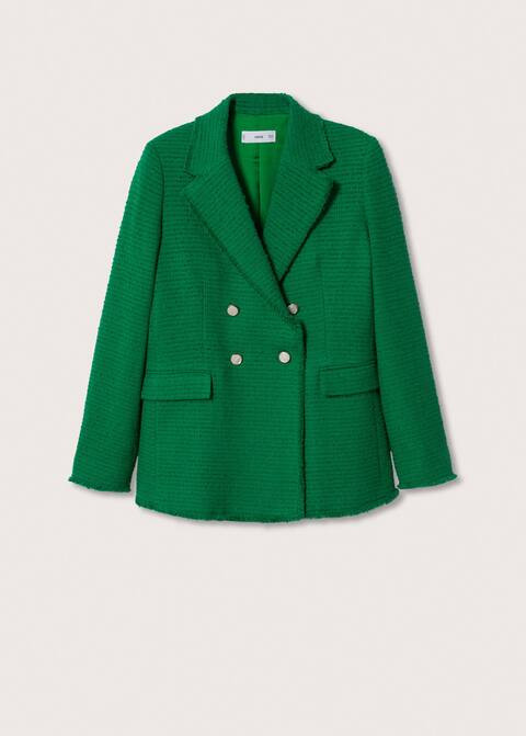 Buttons tweed blazer | MANGO (UK)